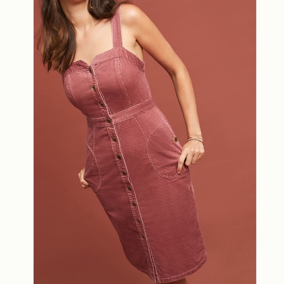Mauve Corduroy Overall Dress main image 0